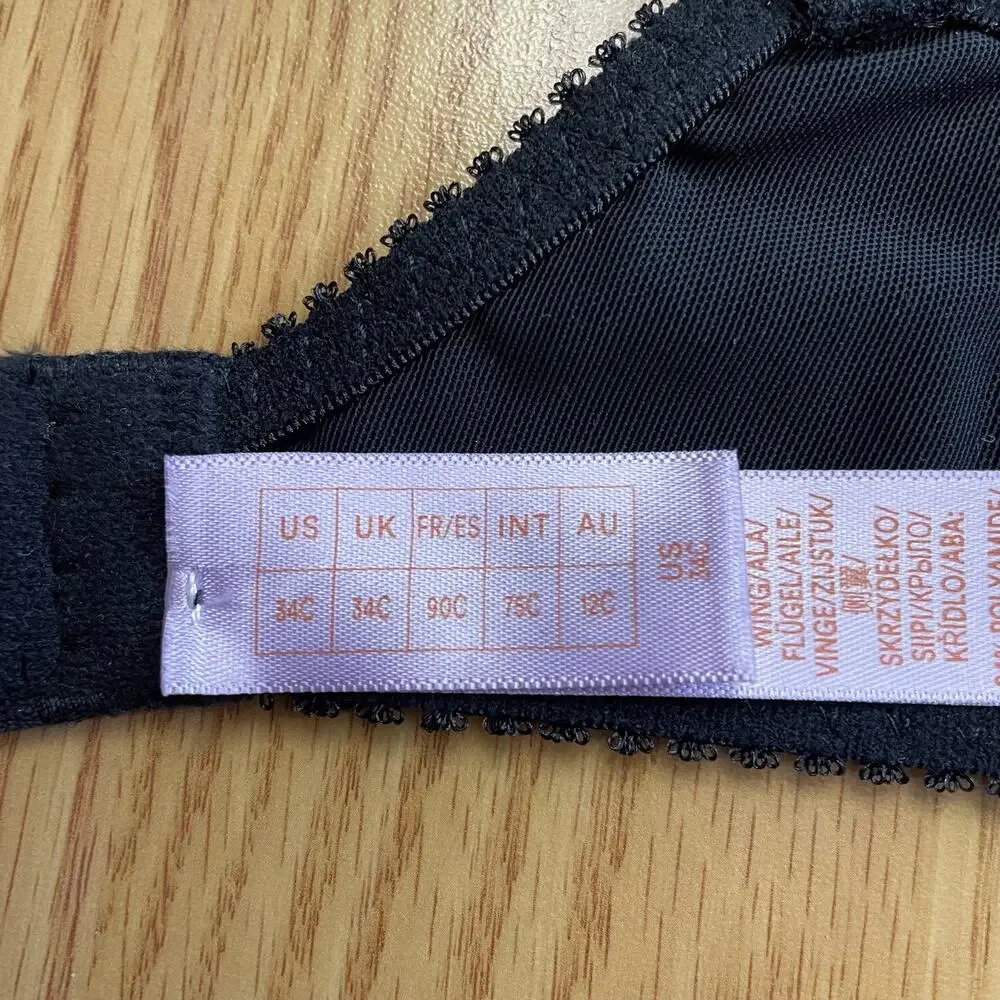 Savage X Fenty Flocked Logo Demi Bra, 34C